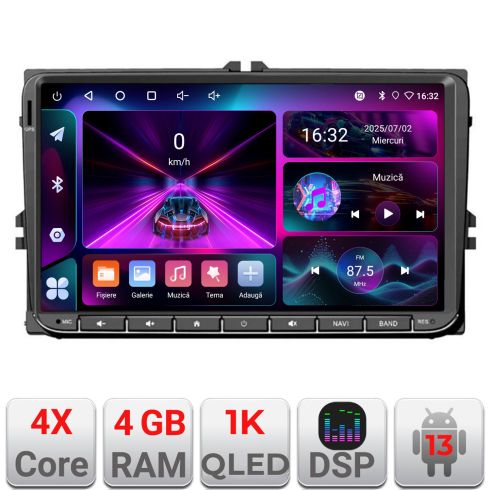 Navigatie VW Skoda Seat Edotec Incell 9 inch 1K  4+64 carplay android auto radio internet Wifi 5Ghz EDT-E205-RK