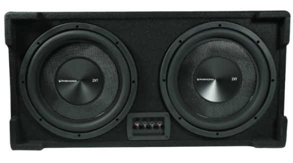 Passzív mélynyomó burkolattal, Phoenix Gold, 500 W rms, 1000 W max, 2x12"-es hangszóró, 2x2 ohm