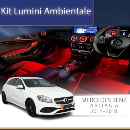 Lumini Ambientale trimuri usi si picioare Mercedes Clasa A B GLA CLA W176 control pe sistemul original sau telefon