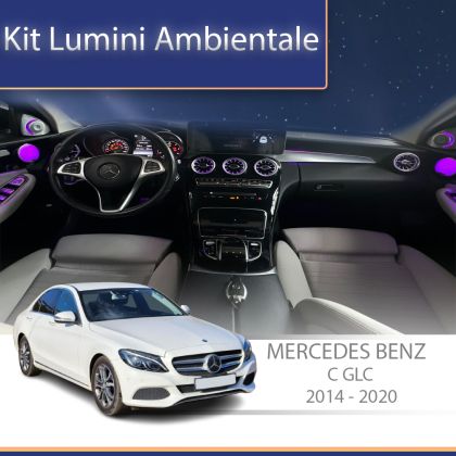 Lumini Ambientale trimuri usi picioare Mercedes C W205 GLC X253 control pe sistemul original sau telefon