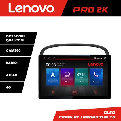 Navigáció Peugeot 607 Lenovo PRO 4+64 13 hüvelykes 2K android 4G DSP gps internet Kit-607