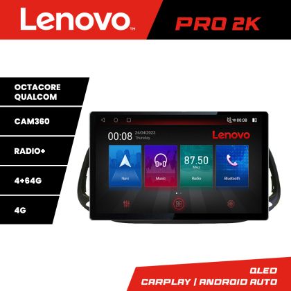 Navigáció Fiat Doblo 2015-2018 K-DOBLO15 Lenovo PRO 4+64 13 hüvelykes 2K android 4G DSP gps internet
