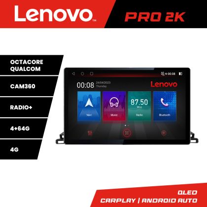 Navigáció Toyota Highlander 2013-2018 Lenovo PRO 4+64 13 hüvelykes 2K android 4G DSP gps internet KIT-highlander13