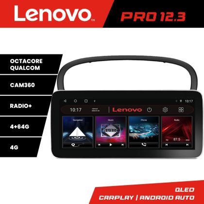Navigáció Peugeot 607 Lenovo PRO 4+64 12,3 hüvelykes qled android 4G DSP gps internet Kit-607