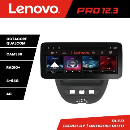 Navigáció Citroen C1 Peugeot 107 Toyota Aygo 2005-2014 Lenovo PRO 4+64 12,3 hüvelykes qled android 4G DSP gps internet KIT-C1 v1