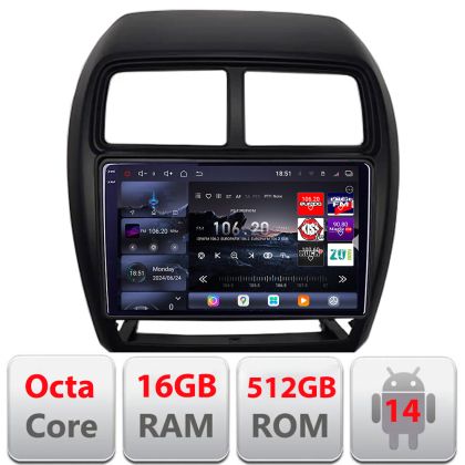 Navigáció Mitsubishi ASX 2017-2021 modellfrissítés Android rádió gps internet 8 magos QLED 2K 12+256GB 360 Edotec v1