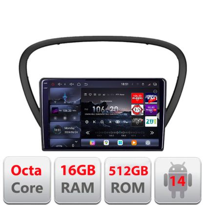 Navigáció Peugeot 607 2002-2010 Android rádió gps internet 8 magos QLED 2K 12+256GB 360 Edotec