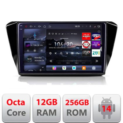 Navigatie Skoda Superb 3 2015-2017 Edotec Kit-932 8 core QLED 2K 12+256GB 360 Android Waze USB Navigatie Internet Youtube Radio