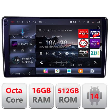 Navigáció Toyota Auris 2007-2013 Edotec Kit-auris-2013 8 magos QLED 2K 12+256GB 360 Android Waze USB Internet Navigáció Youtube Rádió