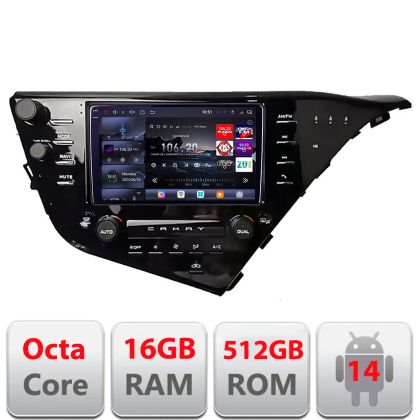 Navigáció Toyota Camry 2017-2021 V2 Android rádió gps internet 8 magos QLED 2K 12+256GB 360 Edotec