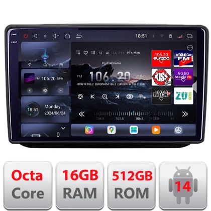 Navigáció Skoda Fabia 2 2009-2014 Android rádió gps internet 8 magos QLED 2K 12+256GB 360GB Edotec