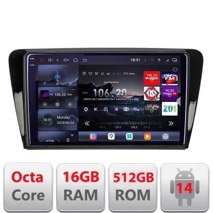 Navigáció Skoda Rapid Seat Toledo 2013+ Android rádió gps internet 8 magos QLED 2K 12+256GB 360 Edotec