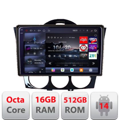 Navigáció Mazda RX8 2008-2011 Android rádió gps internet 8 magos QLED 2K 12+256GB 360 Edotec