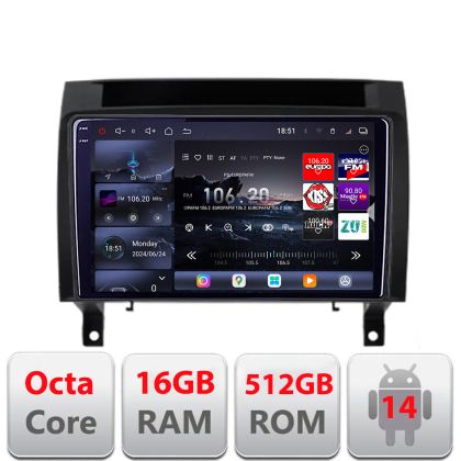 Navigáció Mercedes SLK 2004-2011 Edotec Kit-SLK 8 magos QLED 2K 12+256GB 360 Android Waze USB Internet Navigáció Youtube Rádió