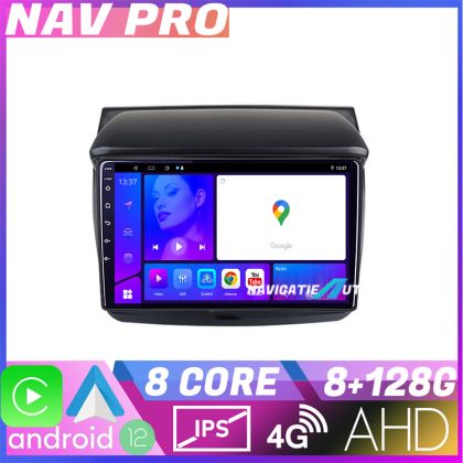 Navigáció Mitsubishi L200 2006 2014 KIT 094 EDOTEC-LITE Android képernyő 720P Octa Core 8 128 Carplay