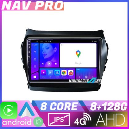 Navigáció Hyundai Santa Fe IX45 2012 2017 KIT 209 EDOTEC-LITE Android képernyő 720P Octa Core 8 128 Carplay