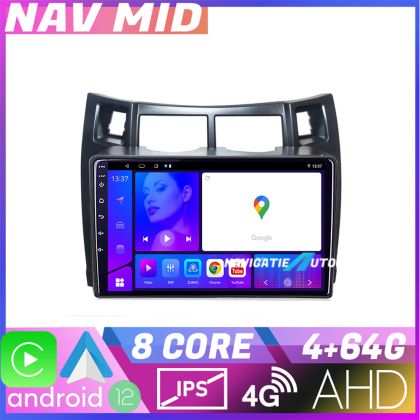 Navigáció Toyota Yaris 2008 2011 KIT YARIS08 EDOTEC-LITE Android képernyő 720P Octa Core 4 64 Carplay