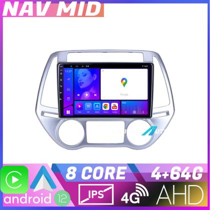 Navigáció Hyundai I20 2011 2014 manuális és automata EDOTEC-LITE Android rádió gps internet Octa core 4 64 MB Carplay