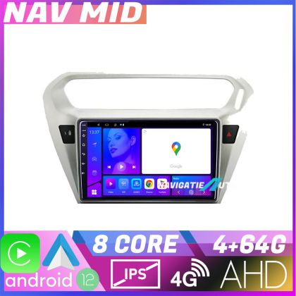 Navigáció Peugeot 301 Citroen C Elisee KIT 301 EDOTEC-LITE Android képernyő 720P Octa Core 4 64 Carplay