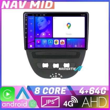 Navigáció Citroen C1 Peugeot 107 Toyota Aygo 2005 2014 EDOTEC-LITE Android képernyő 720P Octa Core 4 64 Carplay