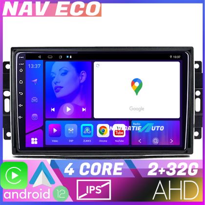 Navigáció Chrysler Jeep NAVTEC Android Kijelző 720P Négymagos 2+32 Carplay Android Auto v2
