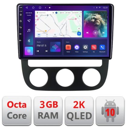 Navigáció VW Golf 5 2004-2010 manuális klíma Android Qled képernyő 2K Octa Core 3+32 Carplay android auto KIT-golf5-manual+EDT-E310-2K