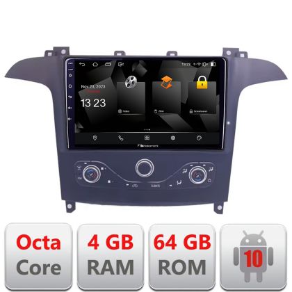 Navigatie Ford S-max 2006-2014 Nakamichi NAM5510 Qled Octa Core 720p 4+64 DSP 360 camera carplay android auto