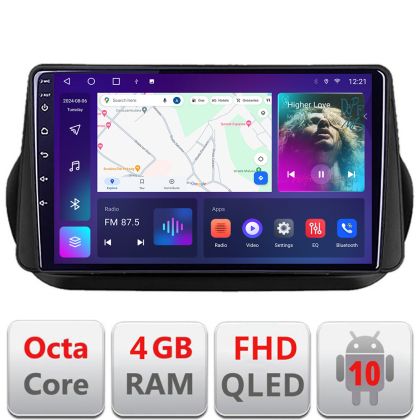 Navigáció Peugeot Bipper, CitroenNemo, Fiat Qubo 2008-2017 Android rádió gps internet négymagos 4+64 carplay android auto Kit-bipper+EDT-E310v3 v2