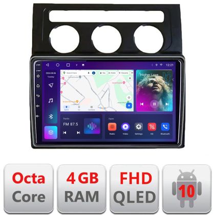 Navigáció VW Touran 2003-2009 automata klíma B-touran2 Android QLED képernyő octa core 4+64 Carplay android autóskészlet - Touran2+EDT-E310V3