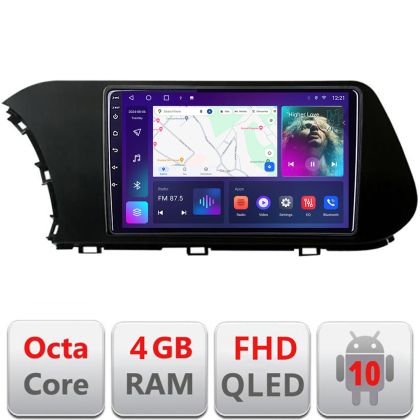Navigáció Hyundai I20 2020- B-i20 Android QLED képernyő octa core 4+64 Carplay android auto KIT-i20+EDT-E310V3