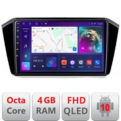 VW Passat 2015- B-518 Android kijelző QLED octa core 4+64 Carplay android auto KIT-518+EDT-E310V3