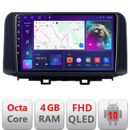 Navigáció Hyundai Kona B-1058 Android Kijelző QLED Octa Core 4+64 CarPlay Android Auto KIT-1058+EDT-E310V3