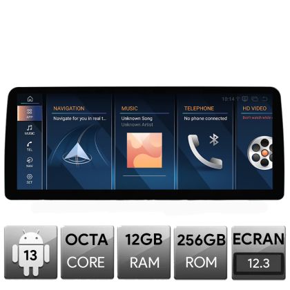 Dedikált navigáció Edotec BMW 1-es sorozatú F20 autókhoz EVO Android képernyővel 12.3" 2K Qled 12+256 Qualcomm 668 4G BT