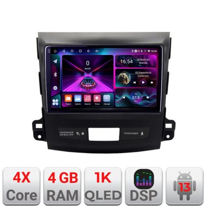 Navigáció Mitsubishi Outlander 2010 A-056 4+64 InCell kijelző 1K Android Waze USB internet navigáció Youtube rádió