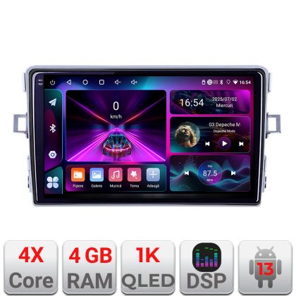 Navigáció Toyota Verso 2010-2016 A-133 4+64 InCell kijelző 1K Android Waze USB internet navigáció Youtube rádió