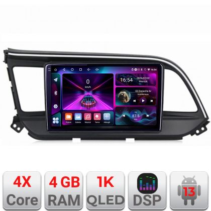 Navigáció Hyundai Elantra 2018- A-1581 4+64 InCell kijelző 1K Android Waze USB internet navigáció Youtube rádió