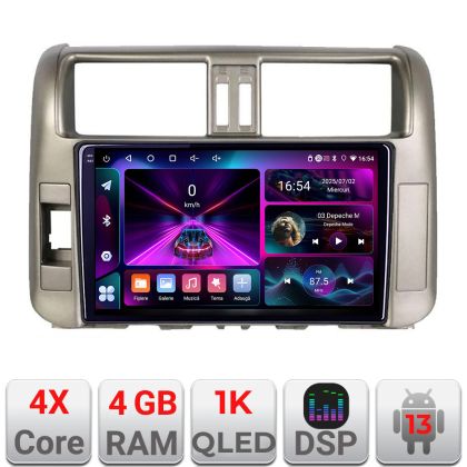 Navigáció Toyota Prado 2010-2013 A-347 4+64 InCell kijelző 1K Android Waze USB internet navigáció Youtube rádió