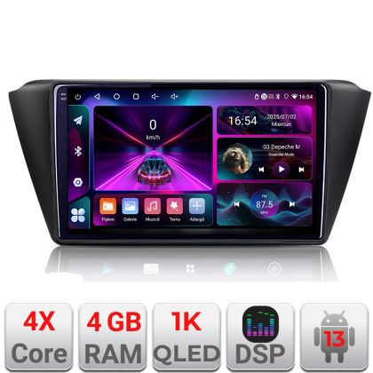 Navigáció Skoda Fabia 2015- A-541 4+64 InCell kijelző 1K Android Waze USB internet navigáció Youtube rádió