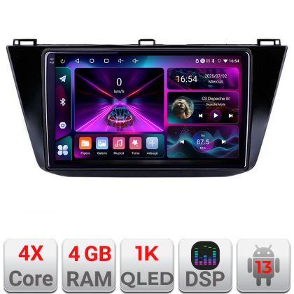 VW Tiguan 2016- A-5883 navigáció 4+64 InCell kijelző 1K Android Waze USB internet navigáció Youtube rádió