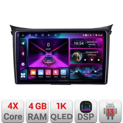 Navigáció Hyundai I30 2011-2016 4+64 InCell kijelző 1K Android Waze USB internet navigáció Youtube rádió készlet-i30-2011+EDT-E209-RK