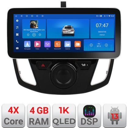 Navigáció Ford Focus 3 2011-2018 Edotec 4+64 12.3 hüvelykes Incell 1K android Wifi 5Ghz gps internet