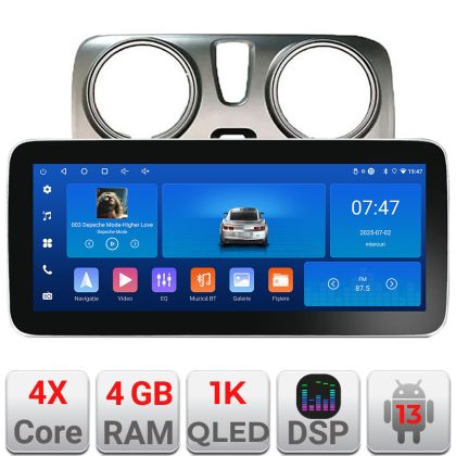 Navigáció Dacia Dokker Edotec 4+64 12,3 hüvelykes Incell 1K android Wifi 5Ghz gps internet