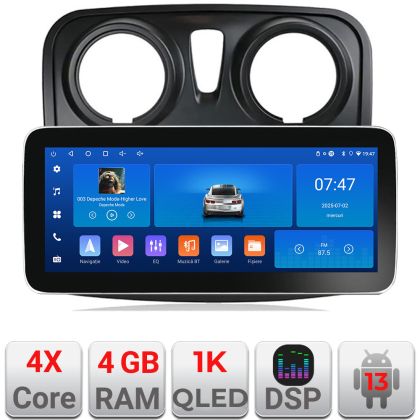 Navigáció Dacia Sandero Logan 2012-2020 K-sandero Edotec 4+64 12.3 hüvelykes Incell 1K android Wifi 5Ghz gps internet