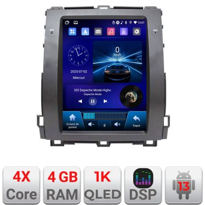 Navigáció Toyota Prado J120 alacsony típus Tesla rádió gps internet 4 magos Carplay Android Auto 4+64 Incell kijelző készlet-tesla-456-low+EDT-E220-RK