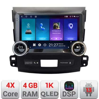 Navigáció Mitsubishi Outlander 2010 Kit-056 Edotec 4+64 10.5 hüvelykes Incell 1K android Wifi 5Ghz gps internet Q v2