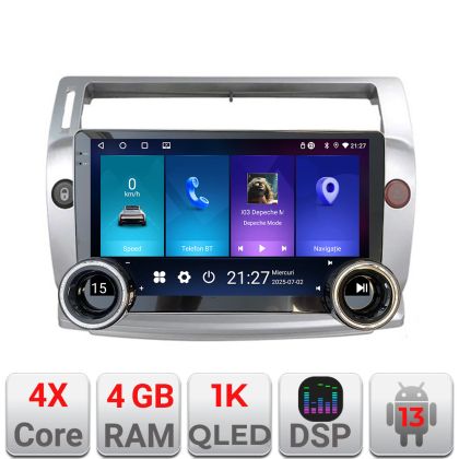 Navigáció Citroen C4 Kit-088 Edotec 4+64 10.5 hüvelykes Incell 1K android Wifi 5Ghz gps internet