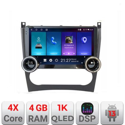 Navigáció Mercedes W203 CLC Kit-093 Edotec 4+64 10.5 hüvelykes Incell 1K android Wifi 5Ghz gps internet
