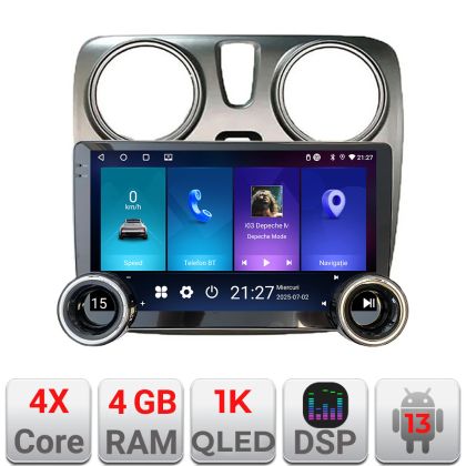 Navigáció Dacia Dokker Edotec 4+64 10,5 hüvelykes Incell 1K android Wifi 5Ghz gps internet