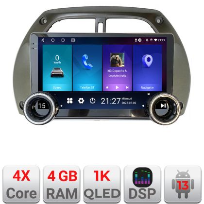 Navigáció Toyota Rav 4 2000-2004 Edotec 4+64 10.5 hüvelykes Incell 1K android Wifi 5Ghz gps internet készlet-régi RAV4