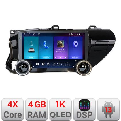 Navigáció TOYOTA Hilux 2016- Kit-TY59 Edotec 4+64 10.5 hüvelykes Incell 1K android Wifi 5Ghz gps internet Co